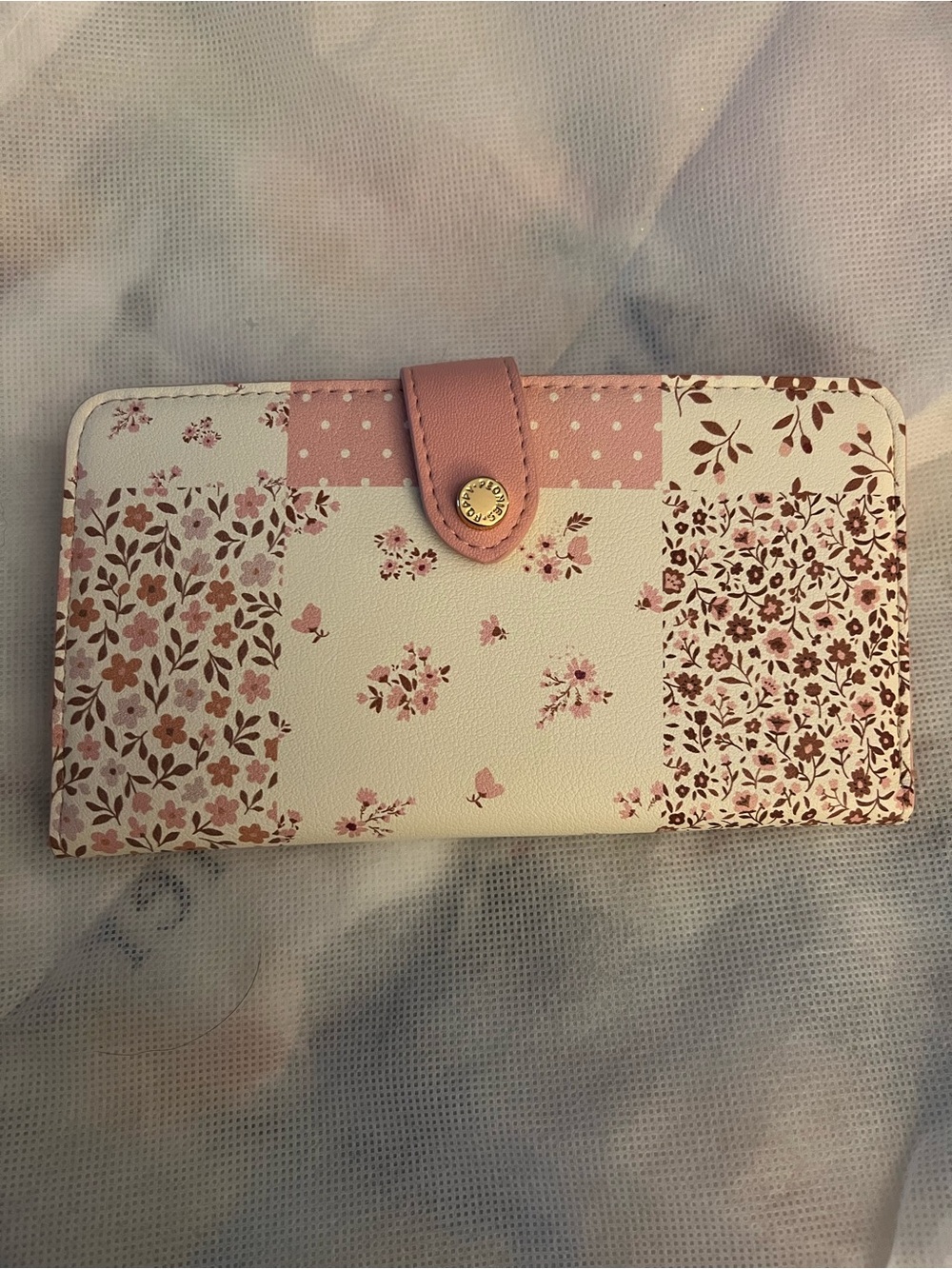 Poppy & Peonies Blush Patchwork Floral Phone Wallet - Picture 2 of 4